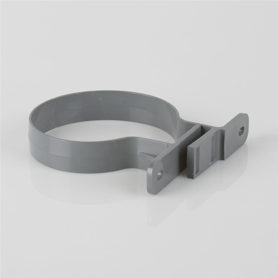 110MM DOUBLE FIXING PIPE BRACKET, GREY OLIVE