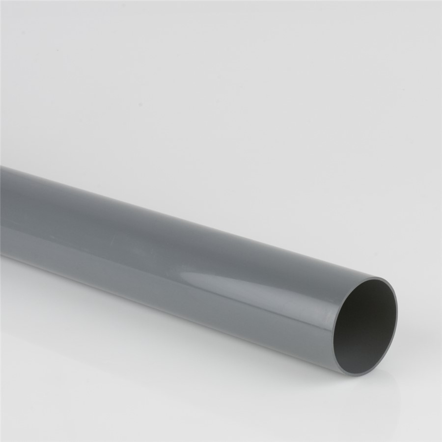 110MM PLAIN ENDED SOIL PIPE, 3 METRE LONG, GREY OLIVE