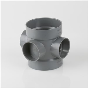 110MM SOLVENT WELD DOUBLE SOCKET SHORT BOSS PIPE, GREY OLIVE