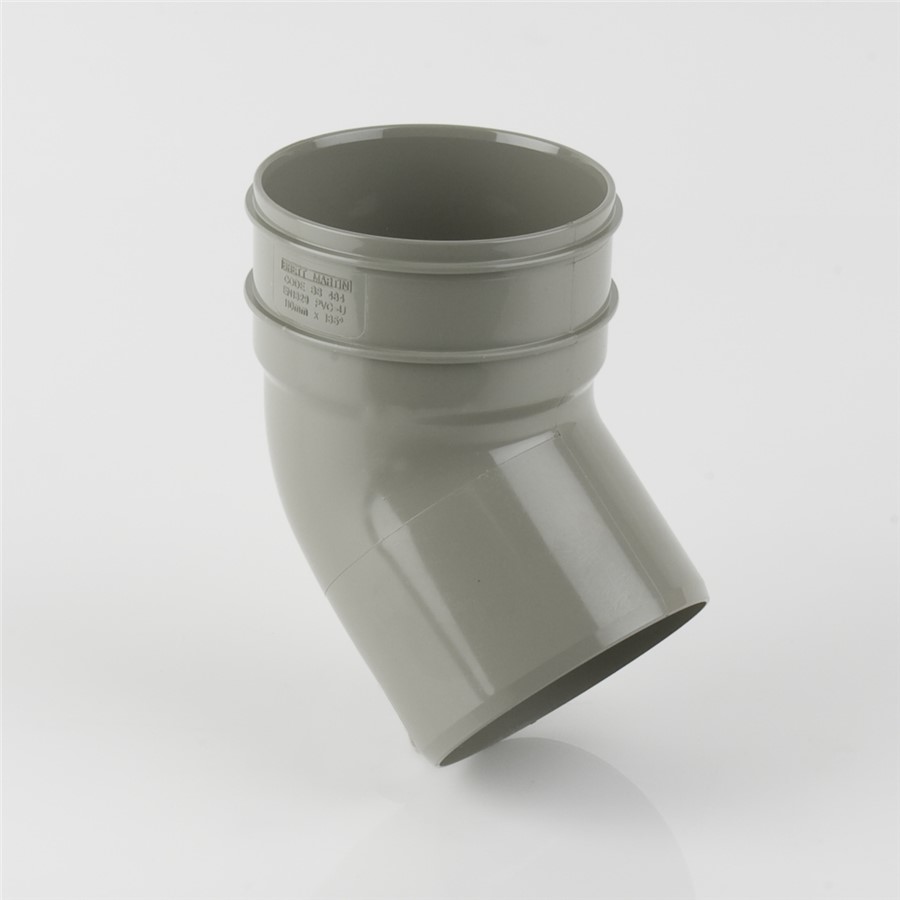 110MM SOLVENT WELD SINGLE SOCKET 135 DEGREE BEND, GREY OLIVE