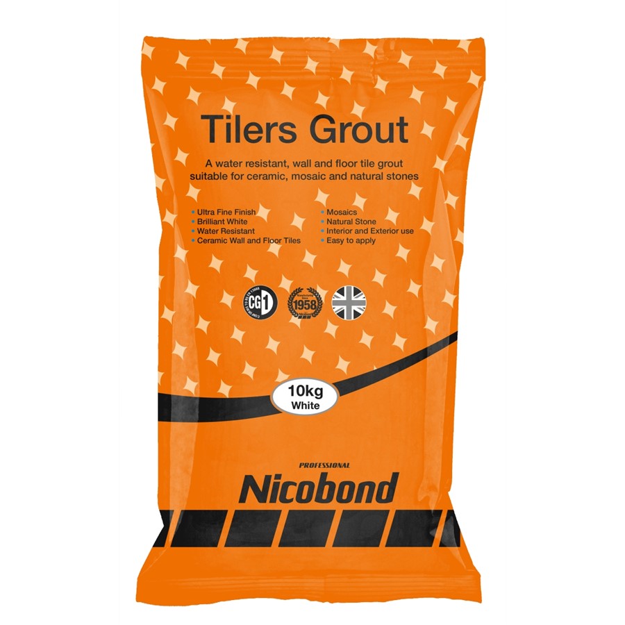 NICOBOND 10KG TILERS GROUT WHITE