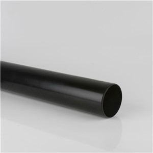 110MM PLAIN ENDED SOIL PIPE, 3 METRE LONG, BLACK