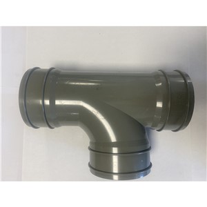 110MM SOLVENT WELD TRIPLE SOCKET 92.5 DEGREE BRANCH NO BOSS GREY OLIVE