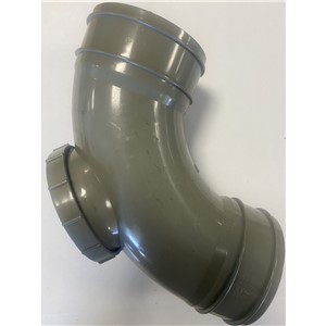 110MM SOLVENT WELD DOUBLE SOCKET 90 DEGREE ACCESS BEND, GREY OLIVE