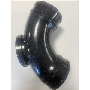 110MM SOLVENT WELD DOUBLE SOCKET 90 DEGREE ACCESS BEND, BLACK
