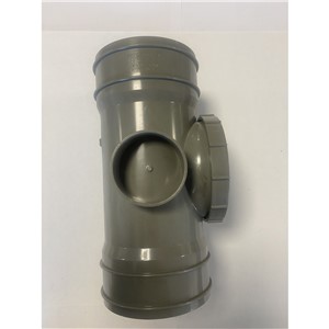 110MM SOLVENT WELD DOUBLE SOCKET ACCESS PIPE, GREY OLIVE