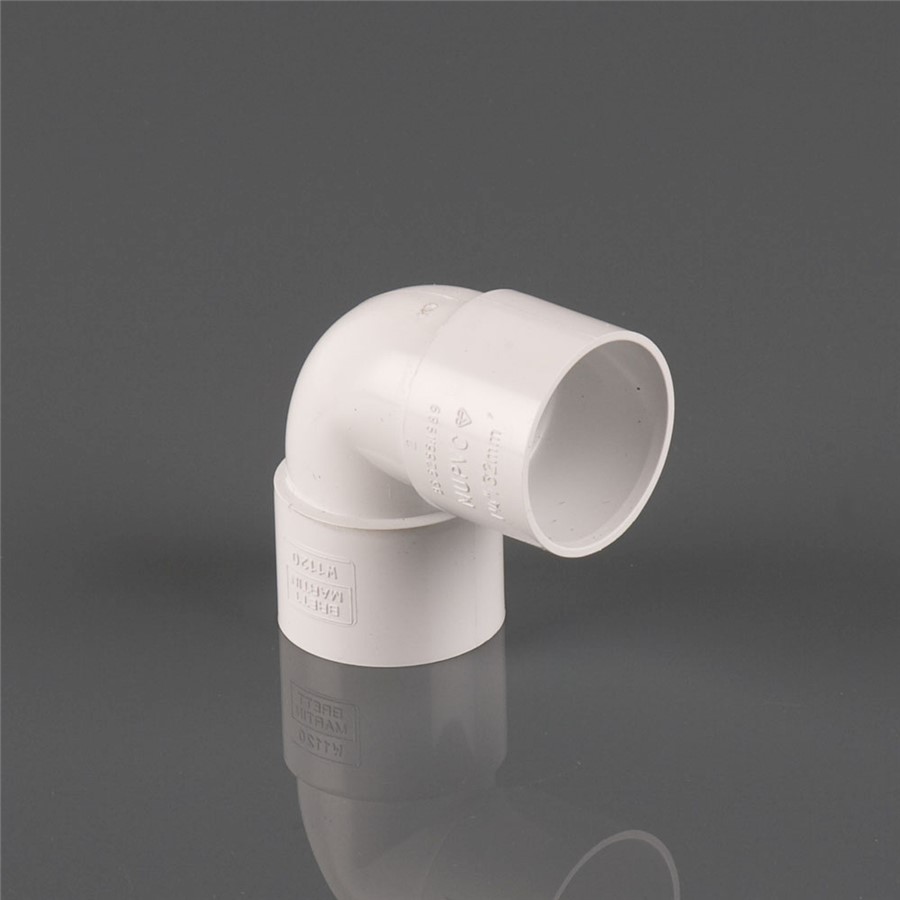 50MM SOLVENT WELD 90 DEGREE KNUCKLE BEND, WHITE
