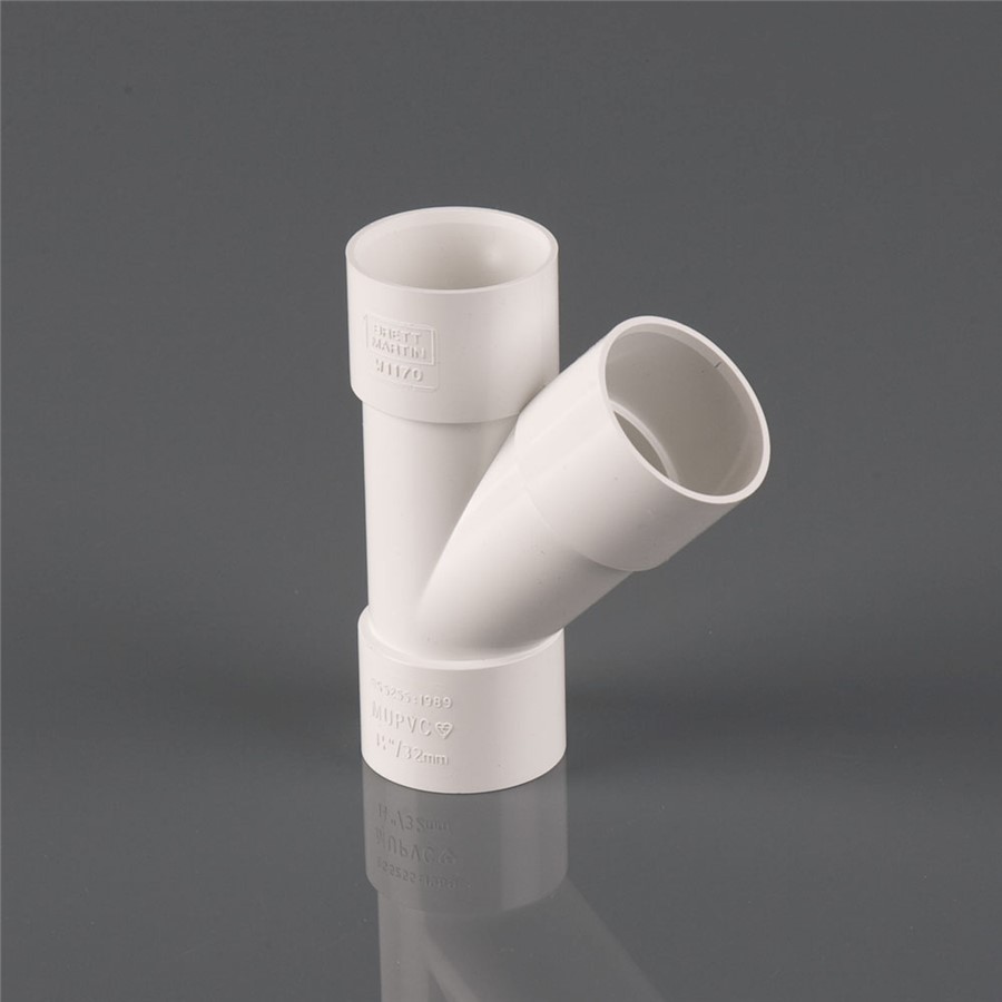 50MM SOLVENT WELD 135 DEGREE BRANCH, WHITE