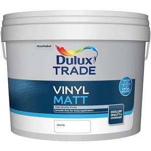 DULUX TRADE VINYL MATT WHITE 10LT