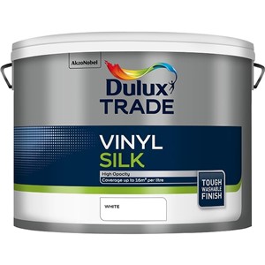 DULUX TRADE VINYL SILK WHITE 10LT