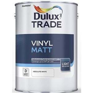 DULUX TRADE VINYL MATT LIGHT & SPACE ABSOLUTE WHITE 5LT