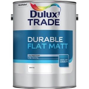 DULUX TRADE DURABLE FLAT MATT WHITE 5LT