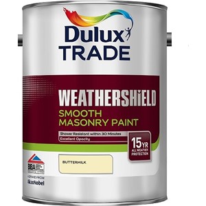 DULUX TRADE WEATHERSHIELD SMOOTH MASONRY BUTTERMILK 5LT