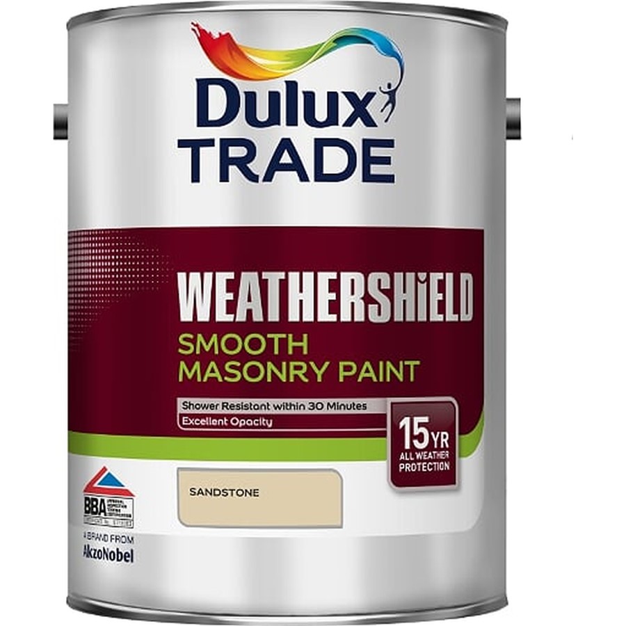 DULUX TRADE WEATHERSHIELD SMOOTH MASONRY SANDSTONE 5LT