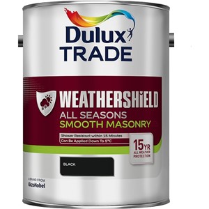 DULUX TRADE WEATHERSHIELD ALL SEASONS MASONRY BLACK 5LT