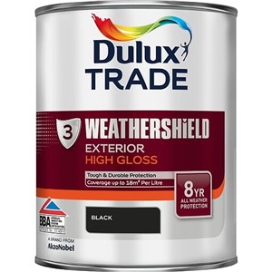 DULUX TRADE WEATHERSHIELD GLOSS BLACK 1LT