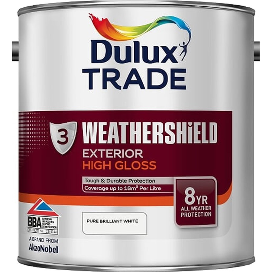 DULUX TRADE WEATHERSHIELD EXTERIOR HIGH GLOSS PBW 2.5LT