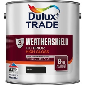 DULUX TRADE WEATHERSHIELD EXTERIOR HIGH GLOSS BLACK 2.5LT