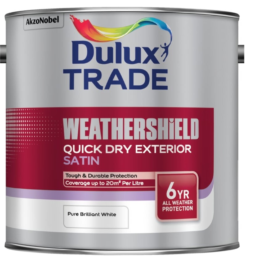 DULUX TRADE WEATHERSHIELD Q/DRY SATIN PBW 2.5LT