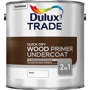 DULUX TRADE QUICK DRY WOOD PRIMER UNDERCOAT WHITE 2.5LT