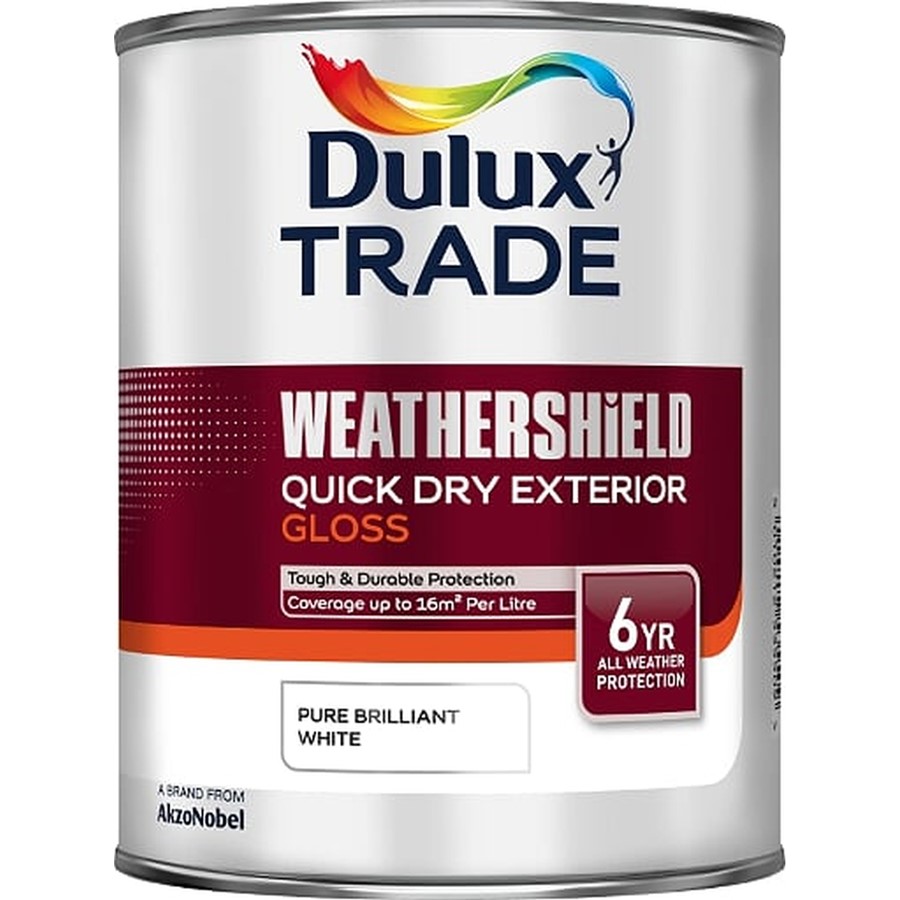 DULUX TRADE WEATHERSHIELD Q/DRY EXTERIOR GLOSS PBW 1L