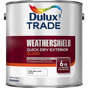 DULUX TRADE WEATHERSHIELD Q/DRY EXTERIOR GLOSS PBW 2.5L