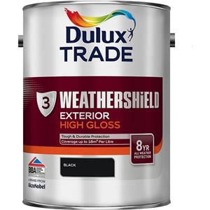 DULUX TRADE WEATHERSHIELD EXTERIOR GLOSS BLACK 5L