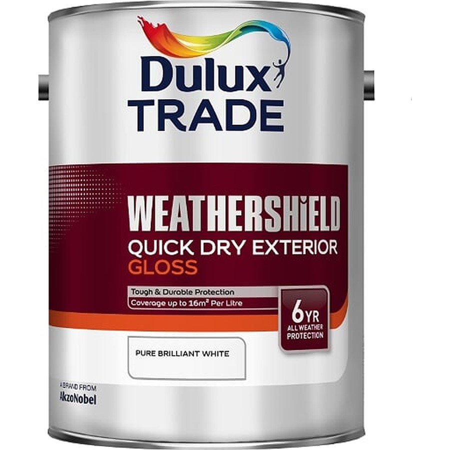 DULUX TRADE WEATHERSHIELD QUICK DRY EXTERIOR GLOSS PBW 5L