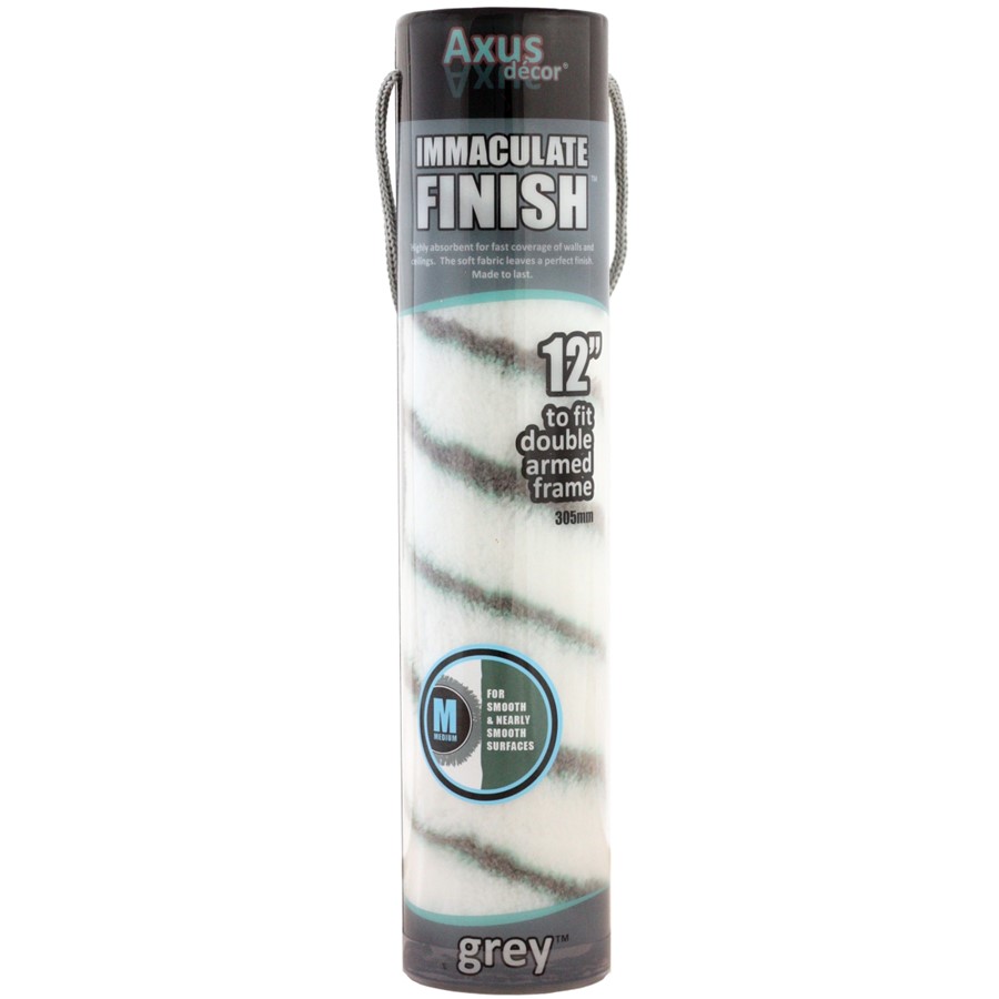 AXUS DECOR GREY FINISH ROLLER SLEEVE MED PILE 12"