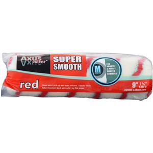 AXUS DECOR RED SMOOTH ROLLER SLEEVE MEDIUM PILE 9"