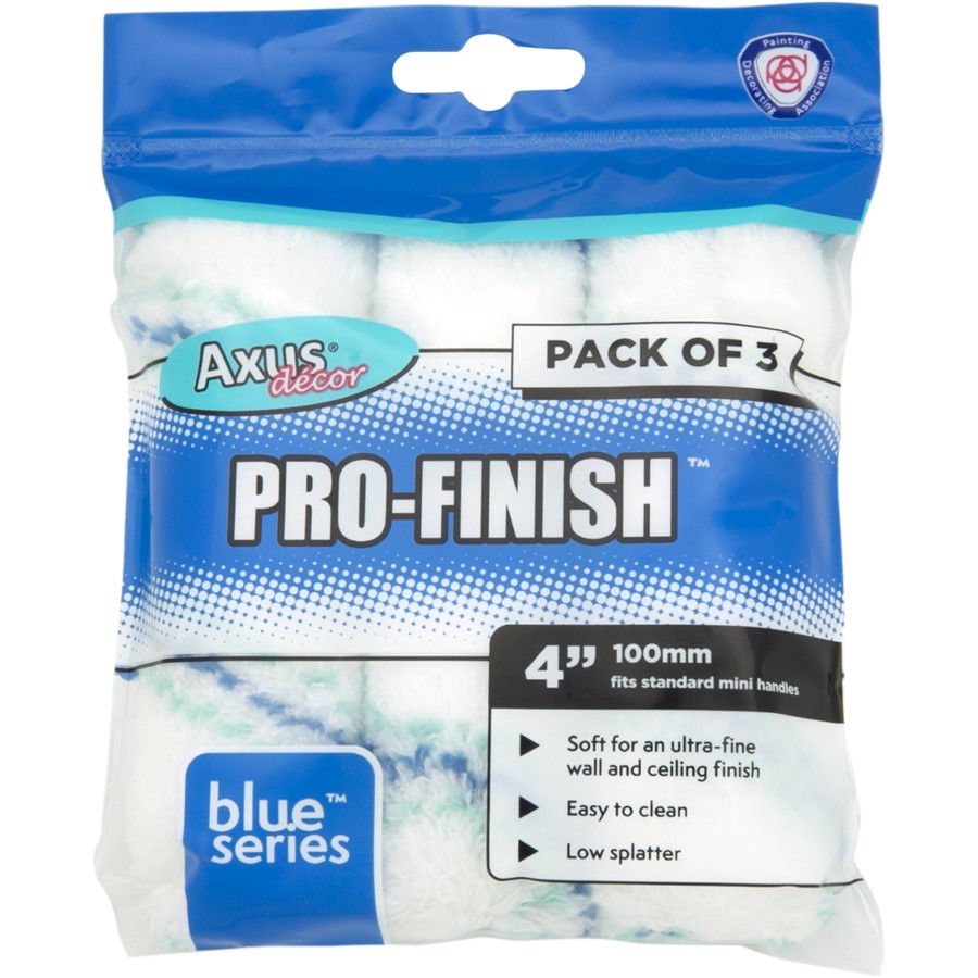 AXUS DECOR PRO-FINISH BLUE SERIES 4" 100MM 3 PACK