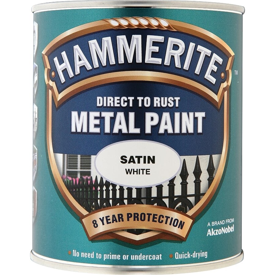 HAMMERITE SATIN METAL FINISH WHITE 750ML