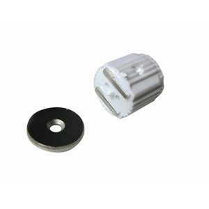 MAGNETIC CATCH 14MM WHITE NYLON ROUND MORTICE TYPE