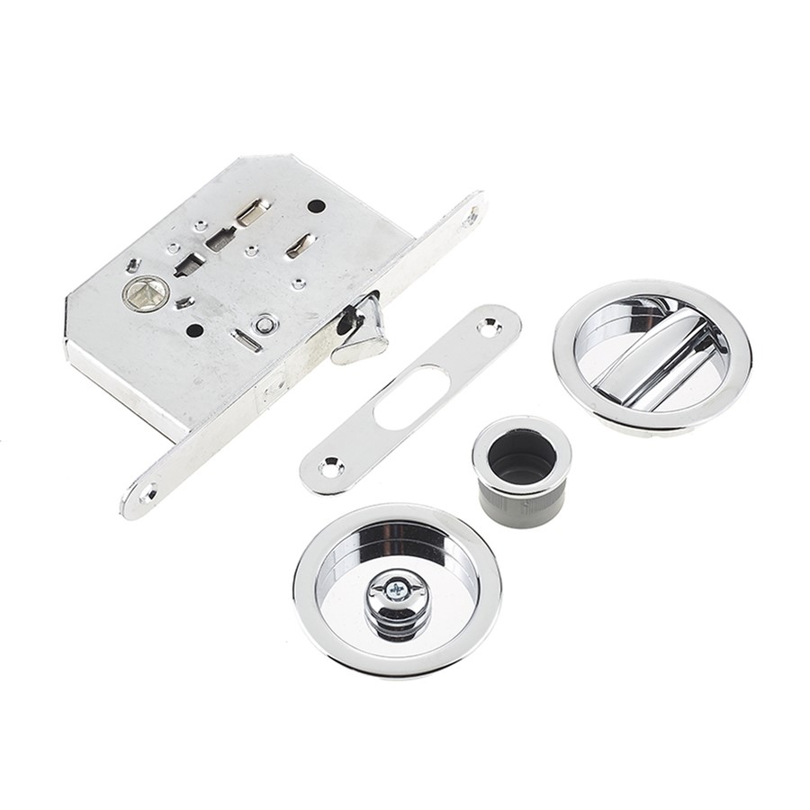 SLIDING BATHROOM DOOR LOCK KIT, CIRCULAR SC (MAX 30MM THICKNESS)