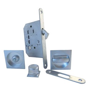 SLIDING BATHROOM DOOR LOCK KIT, SQUARE PC (MAX 38MM THICKNESS)