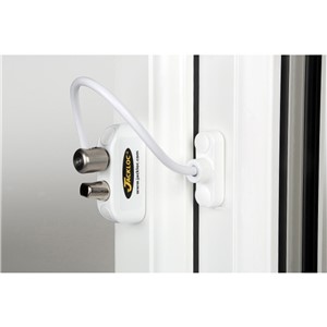 JACKLOC "PUSH BUTTON" CABLE WINDOW RESTRICTOR WHITE