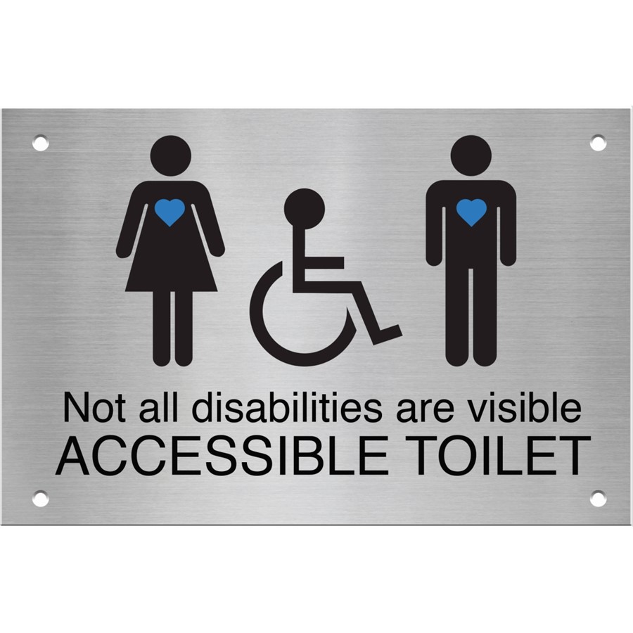 N&C BLUE HEART "INVISIBLE DISABILITY" 100 X 150MM SIGN DCSK SSS
