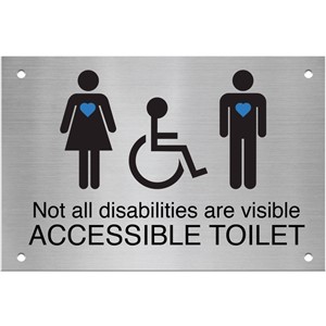 N&C BLUE HEART "INVISIBLE DISABILITY" 100 X 150MM SIGN DCSK SSS