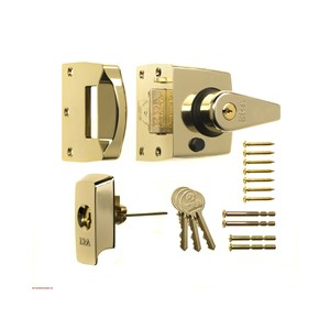 ERA 1830 DOUBLE LOCKING NIGHTLATCH BS3621 40MM PB/PB