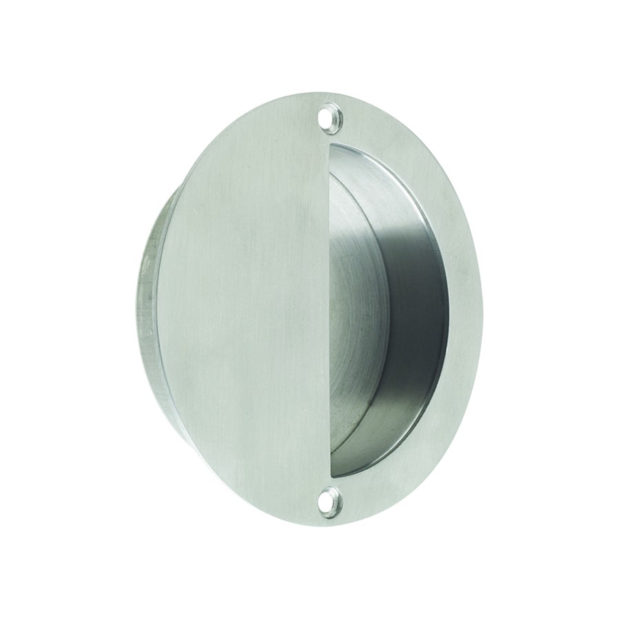 N&C SPECIFIER HALF MOON FLUSH PULL 90MM DIA SSS