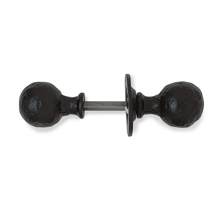 BALL KNOB RIM LOCK FURN BLK ANTIQUE