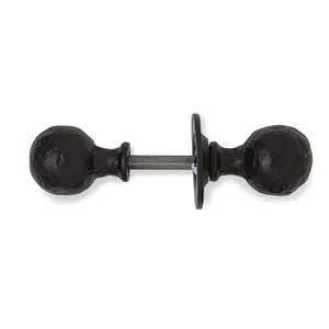 BALL KNOB RIM LOCK FURN BLK ANTIQUE