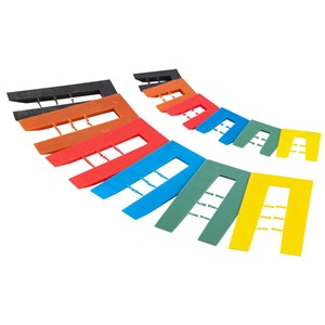TIMCO MIXED BAG 100PCE PLASTIC HORSESHOE PACKERS  1 - 5MM