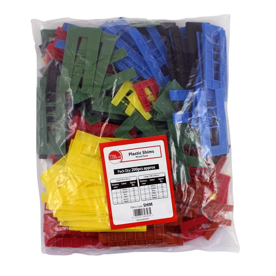 TIMCO MIXED BAG 200PCE PLASTIC HORSESHOE PACKERS 1 - 6MM