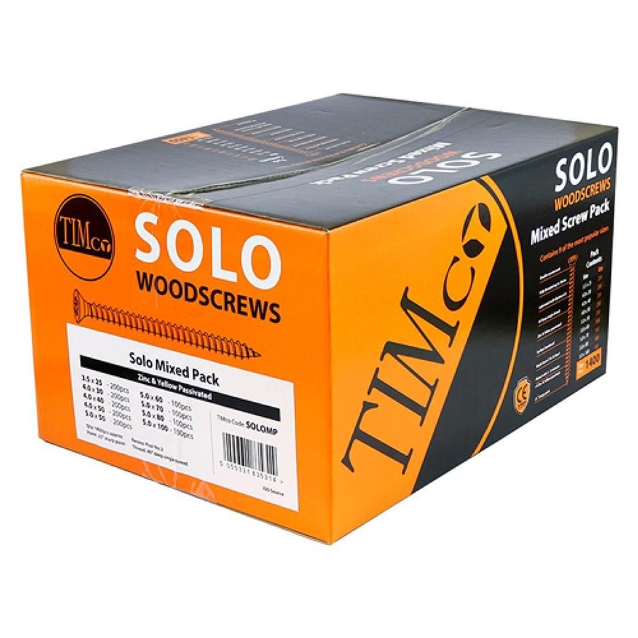 TIMCO SOLO WOODSCREW MIXED PACK ZYP - BOX 1400