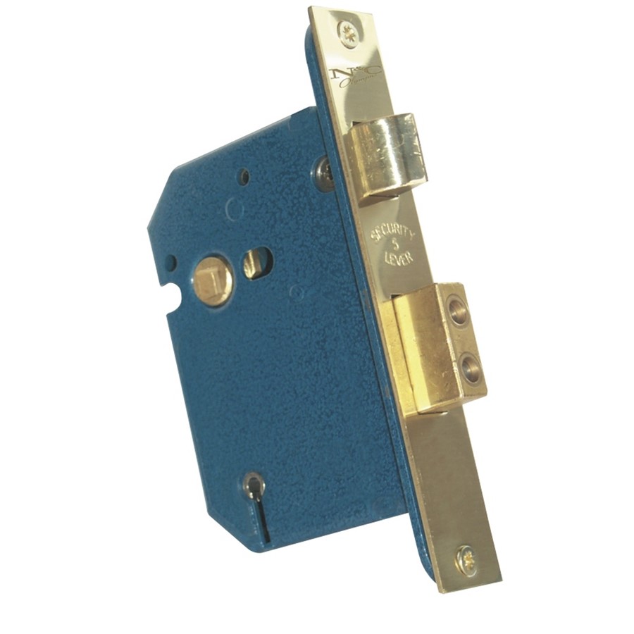 N&C 5 LEVER SASHLOCK 80MM BRASS SNSB3