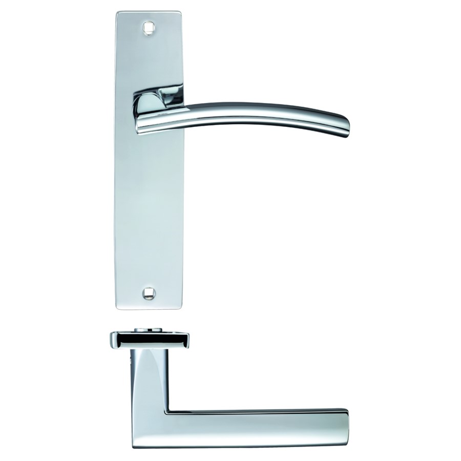 ZOO AMALFI LEVER ON LATCH BACKPLATE 180X43MM CP