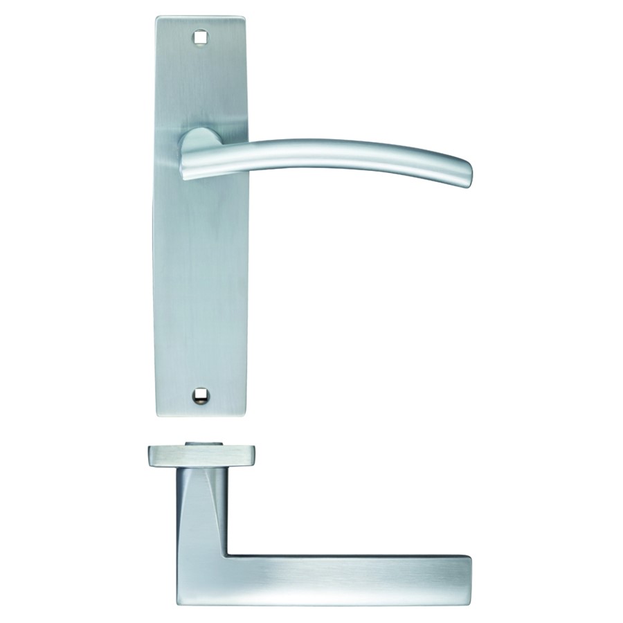 ZOO AMALFI LEVER ON LATCH BACKPLATE 180X43MM SC