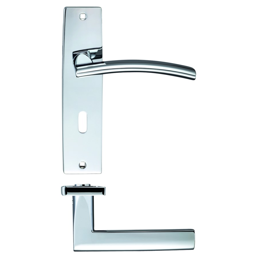 ZOO AMALFI LEVER ON LOCK BACKPLATE 180X43MM CP