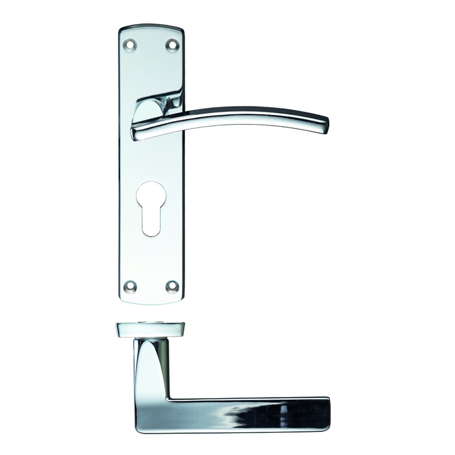 ZOO TOLEDO LEVER ON EURO BACKPLATE 170X40MM CP